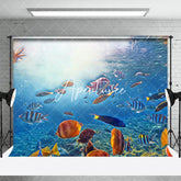 Aperturee - Aperturee Summer Colorful Fish Ocean Coral Combo Set Backdrop